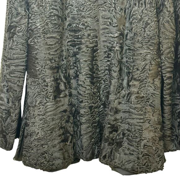 Vintage Made in Greece Size 10 Karakul Lamb Real Fur Black Coat Ovis Aries - Picture 10 of 13